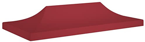 BaraSh Tetto per Tendone per Feste 6x3 m Rosso Borgogna 270 g/m²,Tetto per Tendone per Feste,Tetto Gazebo Impermeabile,Tetto di Ricambio per Gazebo Giardino(SPU:315331)