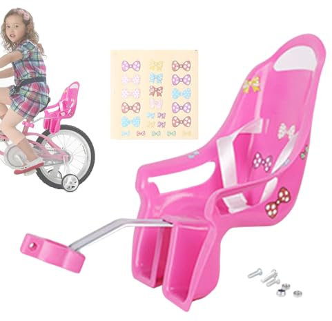 Generisch Puppenfahrradsitz Für Mädchenfahrrad, Fahrradsitz Puppe mit -Aufklebern, Puppen Fahrradsitz, Puppensitz Fahrrad, Puppen Fahrradsitz Hinten, Puppensitz Für Kinderfahrrad (rosa)