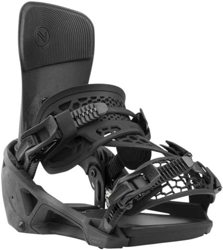 Nidecker Supermatic Snowboard First Universal, Dual-Entry, Automatic Binding - Comfortable and Reliable as a Regular Two-Strap Binding - Genuine Game Changer with its Drop in tech - M - Carbon