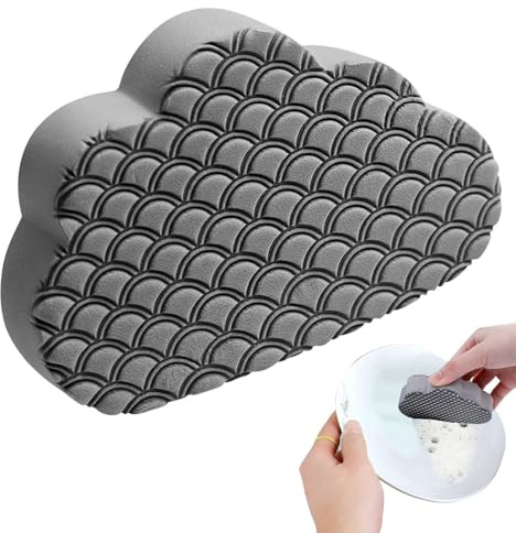 Spugna per la pulizia | Spugne da cucina a forma di nuvola super assorbenti, spugne da cucina, texture a squame di pesce per uno sfregamento efficace, spugne per piatti per lavare i piatti,