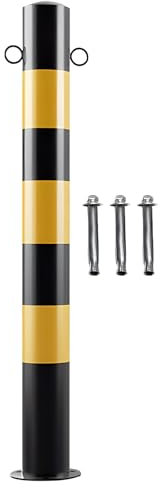 ZNQNDSR Parkplatzsperre Hochleistungs-Sicherheitspoller für Verkehrssensible Bereiche, Sicherheitspollerpfosten mit Bolzen, Gelber Sicherheitspoller Aus Stahl(3x29.5in)