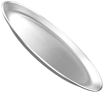 Plateau à Pizza Rond 10 Pouces en Acier Inoxydable Argenté | Bords Lisses, Résistance aux Hautes Températures, 1 Pièce, pour Snacks et Barbecues