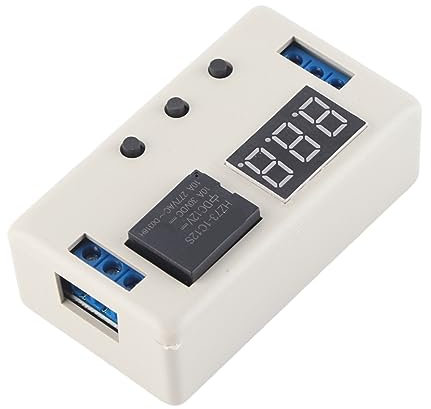 Interruptor de Temporizador de 12V, Retraso de Tiempo Relé de 12V Misión de Interruptor de Control de Automatización Ajustable para Aplicaciones de Automatización Industrial y de