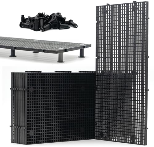 LINLAN 8Pcs Hochdichte Aquarium-Gitterplatte mit 48 Halterungen, Aquarien-Trennwand & Gitterplatte für DIY-Filterung, Bodenschutz im Aquascaping