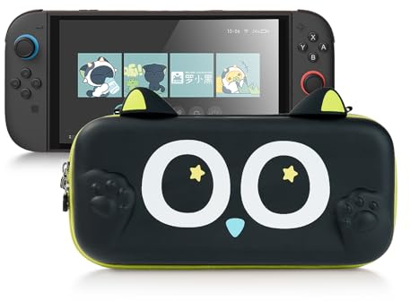GeekShare Pochette de grande capacité pour Switch 2 (2025), étui de transport rigide, étui de protection avec rangement pour jeux, console et accessoires (Luo Xiaohei)