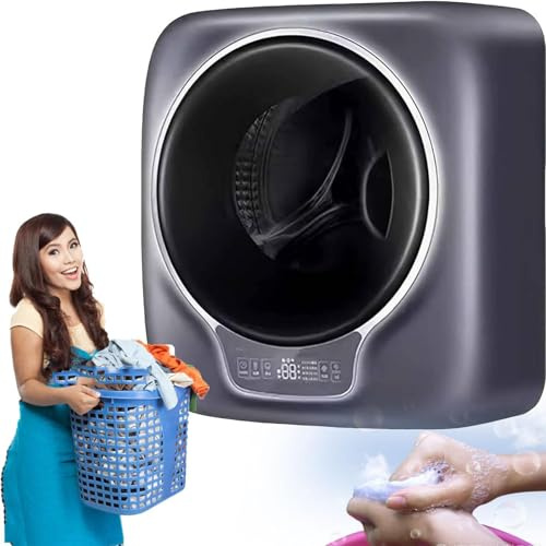 Fully Automatic Mini Washing Machine, 3KG Capacity, Compact Front Loading with Control Panel App, High Temperature/Low Noise for Dorm Rooms