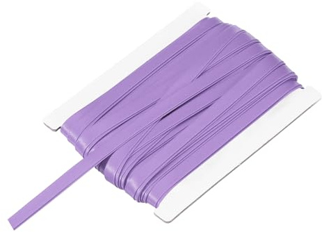 QUARKZMAN Cinta Sesgada Doble Para Costura 1/3 De Pulgada X 12 Yardas Cinta De Satén Pre-Doblada Para Ribetear Acabados Costura Bies Manualidades DIY Color Lila Claro