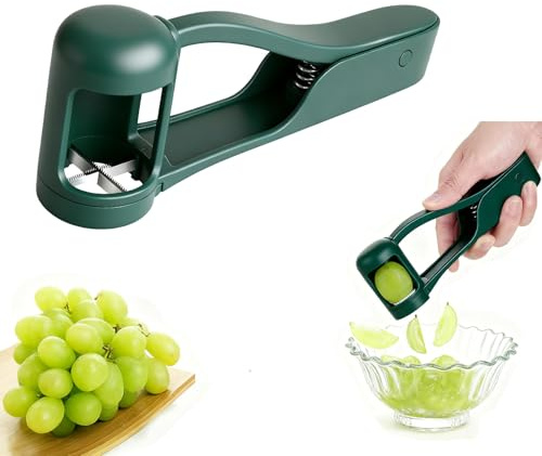 Grape Cutter for Toddlers, Fruit Slicer for Baby,Tomato Cherry Strawberry Olive Grape Quarter Cutter Tools for Toddlers,Stainless Steel Grape Slicer Into 4 pcs, Kitchen Gadgets with Ergonomic Handls