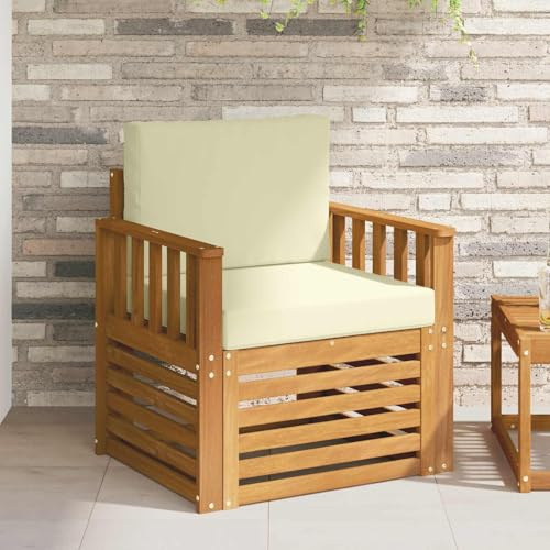 LoogCape Outdoor-Sofa aus massivem Akazienholz und Polyester, wetterfestes Lounge-Sofa mit Sitzkissen, erweiterbar als Garten-Sitzgruppe für Terrasse, Balkon, Veranda und Außenbereich zum Relaxen