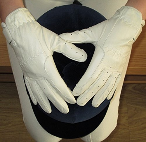 Hands On Equestrian Ladies Dressage Gloves Horse Riding White or Cream