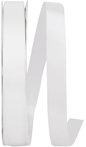 Reliant Ribbon 4950-030-05C Double Face Satin Ribbon, 7/8 Inch X 100 Yards, White