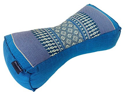 Collumino Traditional Kapok Chinese Neck Support Pillow for Yoga Massage or Relaxation (Blue)
