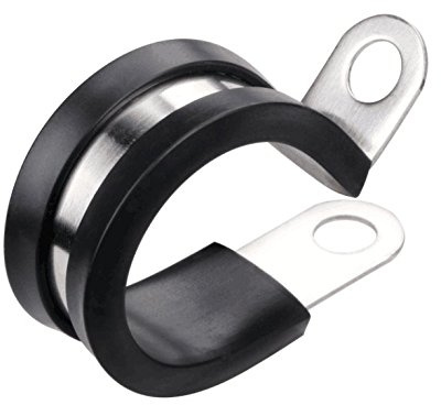LOKMAN 12 Pack 1/2 Inch Stainless Steel Cable Clamp, Metal Tube Pipe Clamp, Rubber Cushioned (1/2 Inch)