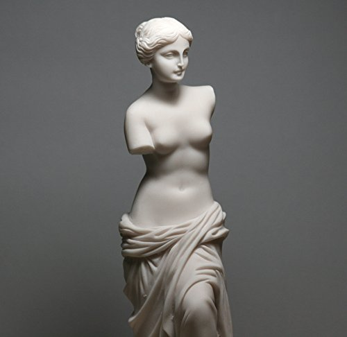 Aphrodite Venus de Milo Göttin der Schönheit, Alabaster-Statue, Skulptur nackt weiblich