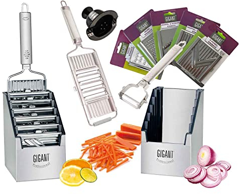 4-fach Gigant Gemüsehobel in der Multi-Box mit 5 zusätzlichen Einsätze und Schäler