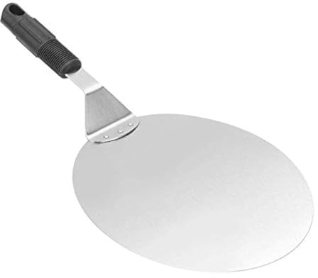 Enzege Pelle à Pizza Ronde en Inox, Idéal Pour Les Gâteaux, Pizzas, Tartes, Manche Anti-Chaude Anti-Dérapan 10 Pouce