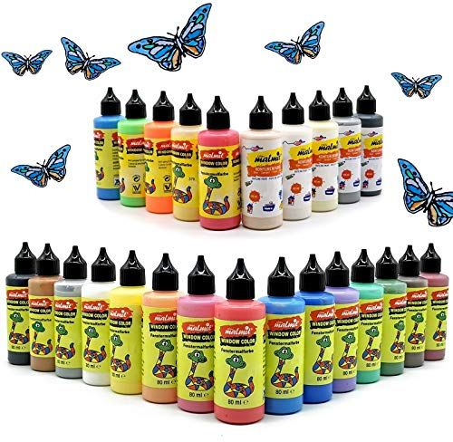 Window Color Profi-Set 25 Farben Fenstermalfarbe Fensterfarbe Malfarbe Glasfarbe Fenstbilder