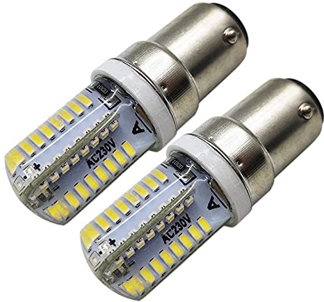 Ruiandsion BA15D Lampadine LED 230V AC Lampadina con base a doppia baionetta 3014 64SMD Chip bianco per luce macchina da cucire, lampadario, non dimmerabile