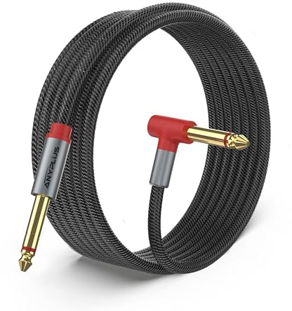 ANYPLUS AUX Kabel, 10ft/3M Instrument Kabel Amp Kabel 1/4 Zoll zu 1/4 Zoll Audio Kabel, Fischdraht geflochtene TRS Kabel für E-Gitarre Kabel, Bass, Tastatur, Mixer, Verstärker, Equalizer, Lautsprecher