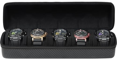 CAIOVSE Watch Travel Case 5 Slots Watch Storage Box for Watches Up To 50mm