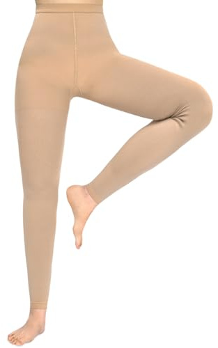 Evolyline Medical Compression Pantyhose for Women & Men 20-30mmHg, Footless Graduated Support Tights Compression Pantyhose Opaque, Compression Socks Stockings for Varicose Veins Edema Flight Nursing