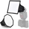 NEEWER Lot de 2 diffuseurs de Flash améliorés - Boîte à lumière Pliable (octogonale de 15 cm, rectangulaire de 15,2 x 12,7 cm) pour Flash à tête Ronde Z2 Z1 V1 et Compatible avec Godox Sony Nikon