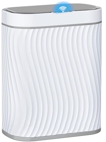 steo spce Automatic Motion Sensor Bathroom Small Trash Can with Lid, 2.6 Gallon Touchless Slim Garbage Can, Smart Waterproof Trash Bin for Bedroom, Restroom, Living Room, Office