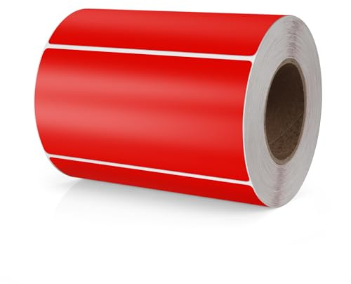 Meitaat Rot Rechteckig Aufkleber 100 x 50 mm Farbkodierung Etiketten | Selbstklebend Etiketten Umzug, Klebeetiketten zum beschriften, Rolle, Ablösbar 500 Stück
