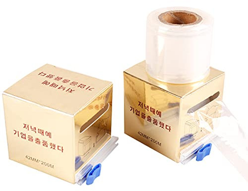 2 Pack Tattoo Frischhaltefolie, Transparente Kunststoffrolle mit Microblading Kit für Einweg Tattoo Frischhaltefolie Augenbrauen Lippen Plastikfolie Konservierungsfolie Permanent Make-Up Zubehör