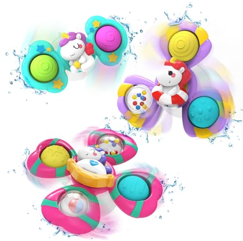 seveclotree Juguete de Baño Bebe,Juguetes Giratorios De Succión para Bebés, Viaje En Avión,Juguetes Sensoriales Bebés Juguete,Juguetes para Niños y Niñas Bebés