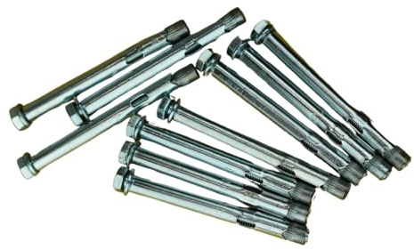 ABAZO - Schwerlastdübel - Schwerlastanker - Betondübel, Metalldübel, Bolzenanker für Industrieanwendungen - aus Stahl, Verzinkt, Korrosionsbeständig - 10er Set - 12x200mm Nuss