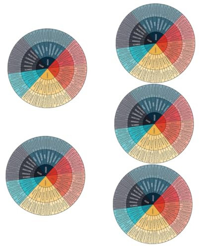 OUNONA 5pcs Cute Sticker for Boys and Girls Emotional Awareness Wheel Decal for Laptop Classroom