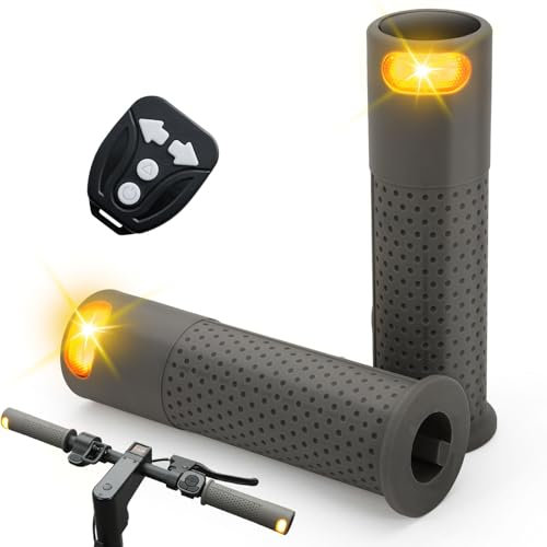 Scooter Blinklicht Griff E Scooter Blinker, Lenkerleuchte Licht Warnleuchte Scooter-Ersatzhandgriff Lenkerleuchte mit drahtloser Ladefernbedienung für Xiaomi M365 Pro Pro2 1s Ninebot G30 Handle Grip