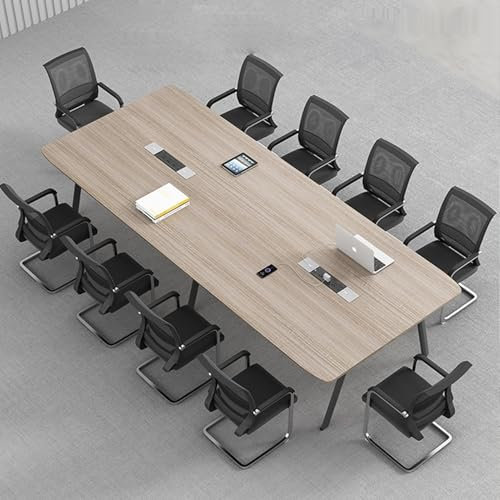 HOLGVE Konferenztisch, großer Büro-Besprechungstisch, for 10–12 Personen, Podcast-Seminartisch, mit starkem Metallrahmen, Schulungstisch