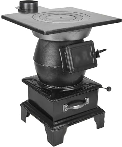 Wood Stove,Cast Iron Wood Burning Heating Stove,Firewood Furnace Carbon Fire Stove,Multifunctional Camping Wood Stove heater For Heating/cooking,Energy Saving Smokeless,for Picnic/BBQ/Huntin