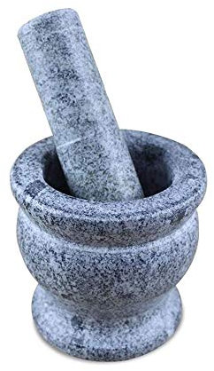 Juego de mortero y maja, cuenco de piedra natural, molinillo de piedra maciza, molinillo de hierbas y especias, triturador de pastillas, aspecto rugoso pulido, utensilio de cocina para el hogar