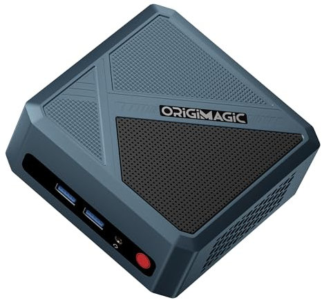Origimagic Mini PC N1 Lite Ryzen 7 5700U (8C/16T, fino a 4,3 GHz), 16 GB DDR4/512 GB M.2 SSD, Gaming Desktop Computer Pre-OS11 pro/WiFi 6E/RJ45LAN/4KUHD Quad Display con VESA Adatto per Scuola/Ufficio