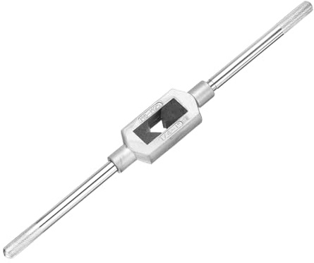 sourcing map Adjustable Tap Wrench Handle for Metric M6-M25 W1/4-1 Tap | Thread Tap Holder Reamer Hand Tapping Tool,for Machinist Repair, Medium Carbon Steel Handle,with Nickel Plated