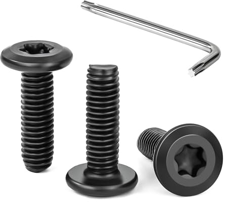 Tunejoy Platt huvudskruvar Trox M6 x 20 mm svart platt huvudskruvar rostfritt stål A2 V2A möbelskruvar insexnyckel full gänga med T30 insexnyckel 30 stycken