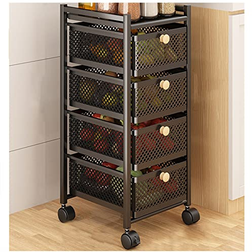 Meuble sous évier avec tiroir de rangement coulissant - Étagère multifonction pour salle de bain et cuisine - Noir (32,5 x 35,5 x 80 cm)
