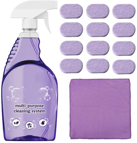 Dr Clean Spray Dr Clean pour fours, comprimés nettoyants multi-usages pour la maison, la cuisine, la salle de bain (1 flacon + 12 tablettes de nettoyage)