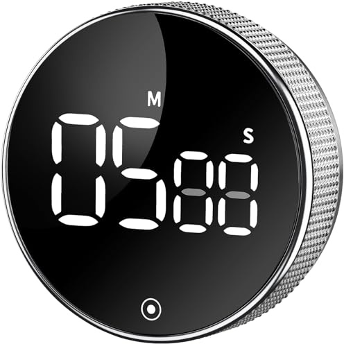 Temporizadores Digitales de Cocina, Temporizador de Cocina, Temporizador de Cuenta atrás Magnético, Pantalla LED Grande para Fitness Hornear Estudiar Cocina