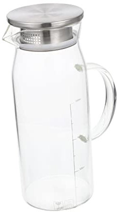 Zerodeko Glass Pitcher 1200ml High-Temperature Resistant Lidded Water Kettle Cooling Water Pitcher for Summer Home Use