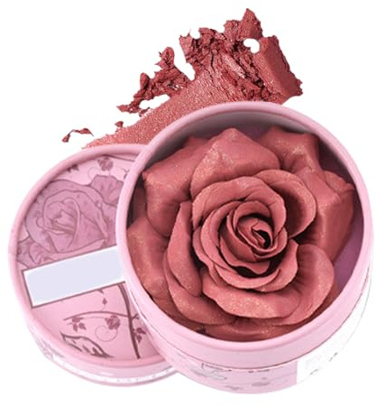 Fard À Joues,Motif Pétales 3D Format Voyage - Poudre Illuminateur 3.5g Naturel Pour Maquillage Jour Voyage Mariage Photographie Été