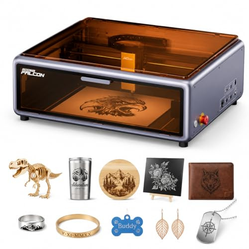 Creality Falcon A1 Incisore Laser 10w, con Supporto D'Aria, Posizionamento Della Fotocamera Hd, Laser di Sicurezza di Classe 1, Per Legno, Metallo, Acrilico, Per Principianti