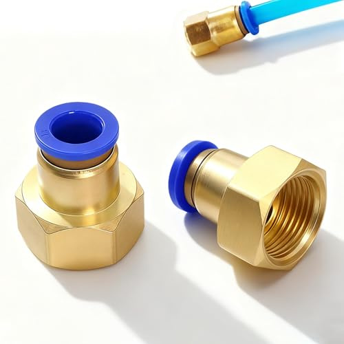 Nevoluxer 1 Pezzo Connettore per Tubo Flessibile 8 mm G1/2, Attacchi Rapid Aria Compressa, Raccordo Pneumatico Resistente alla Pressione, Raccordi Aria Compressa per Sistema Pneumatico
