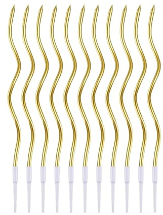 HUVZOR 100 candeline di compleanno a spirale dorata, adatte per la decorazione di torte nuziali