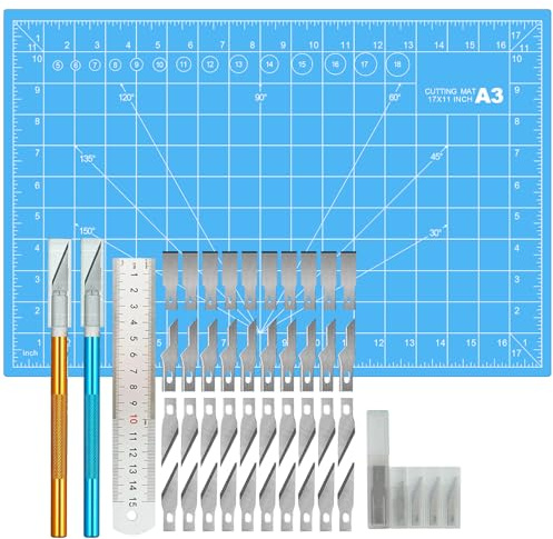 A3 Cutting Mat Kit, A3 Mat for Carving Crafts, Board for Sewing Self Healing Cutting Mat (Blue)