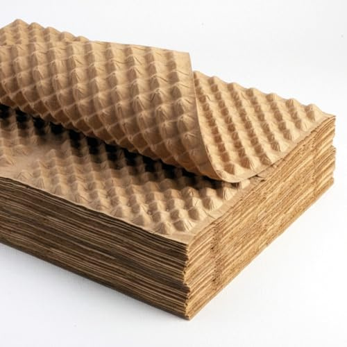 NATURBUBBLE - 200 Feuilles Papier Bulle Écologique Kraft 60x40cm - Emballage Colis et Déménagement - Protège Objets Fragiles - Protection et Calage pour Colis - 100% Recyclable et Compostable