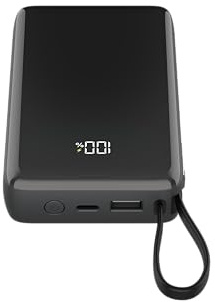 YBYP Caricabatterie portatile Power Bank da 50000 mAh, 22,5 W, ricarica rapida, caricabatterie portatile con cavi integrati, 4 uscite, batteria esterna, display a LED per iPhone, Samsung, Android
